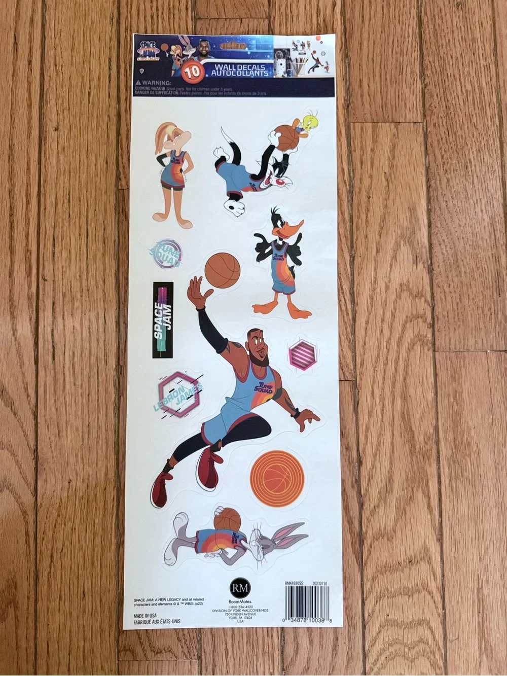 Lot of 10 Space Jam Peel & Stick Wall Decals - 100 Total
